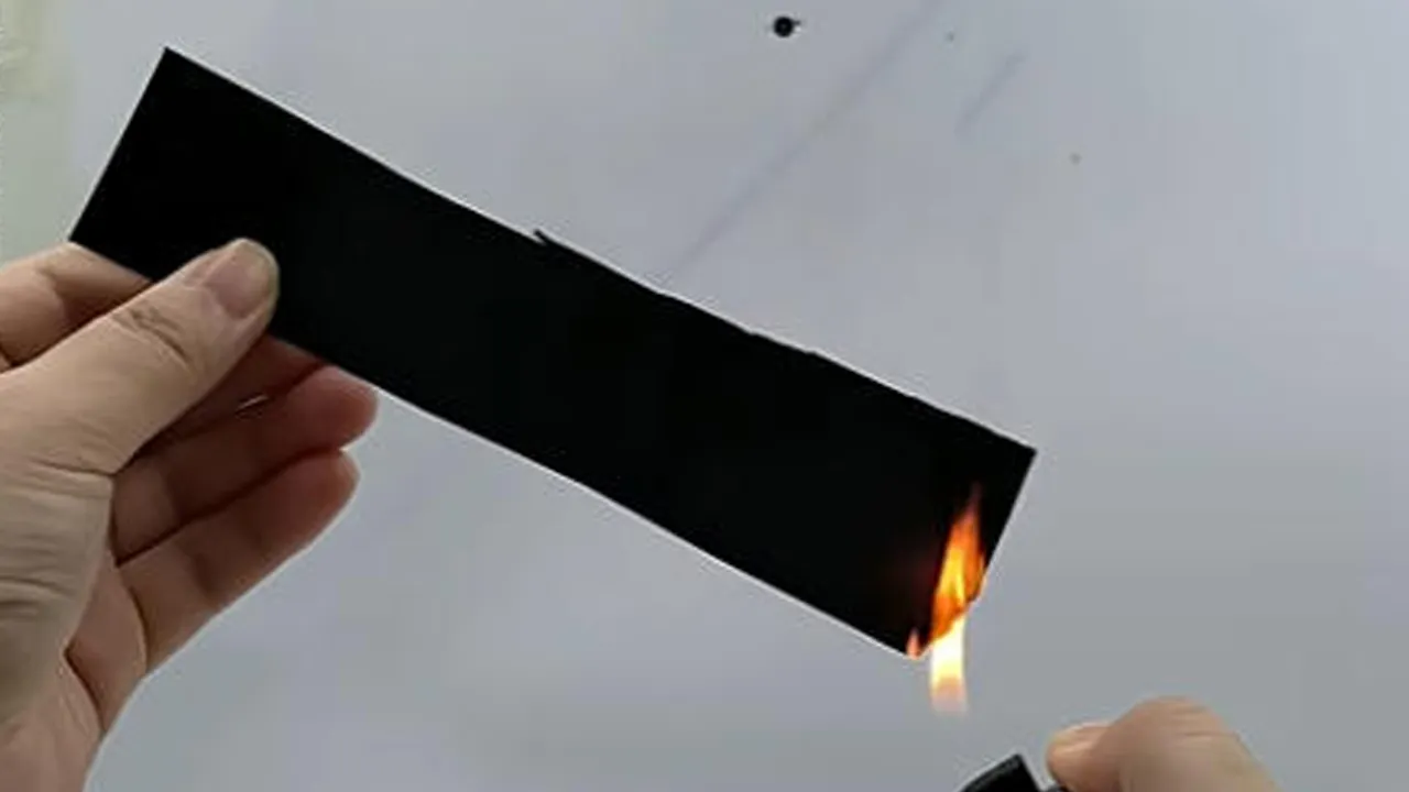 ul94 v0 flammability rating PC black sheet flame retardant test
